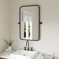 thumbnail image 3 of Flash Furniture 35" x 27" Metal Pivot Wall Mirror - Large Accent Vanity Mirror for Bathroom in Black, 3 of 13