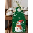 thumbnail image 4 of Ldtrchee Green Snowman Christmas Table Runner 108 Inches, Xmas Snowflake Watercolor Bed Runner Dresser Scarves Tabletop for Indoor Outdoor Parties/Ceremony/Banquet, 13"x 108", 4 of 8