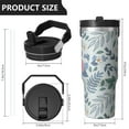 thumbnail image 4 of Floral 30oz Handheld Travel Tumbler with Handle – Double Wall Stainless Steel Insulated Cup, Flip Straw Lid, Leak-Proof & BPA-Free, Durable Hot & Cold Drink Mug,Thanksgiving, Xmas, Spring ,Flower, 4 of 6