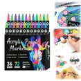 thumbnail image 2 of Paint Marker Brush Tip Set for Rock Painting 12/24/36PCS Markers for Ceramic, Wood, Glass, and DIY Crafts (20ml), 2 of 9