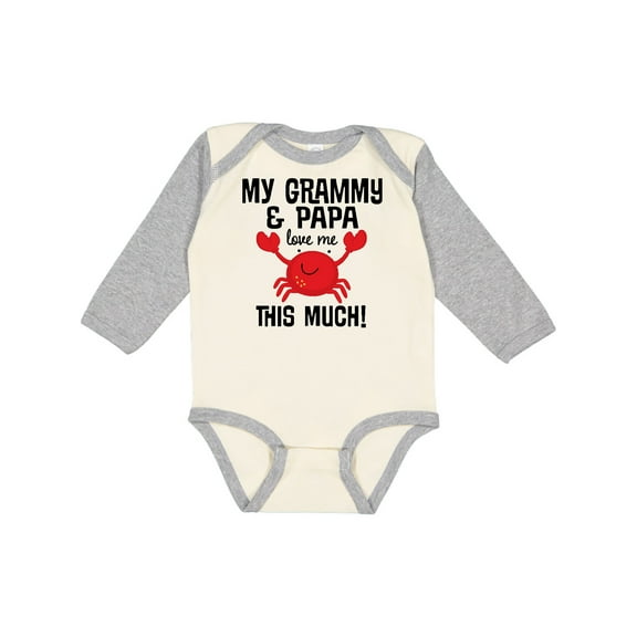 Inktastic Grammy and Papa Love Me Boys or Girls Long Sleeve Baby Bodysuit