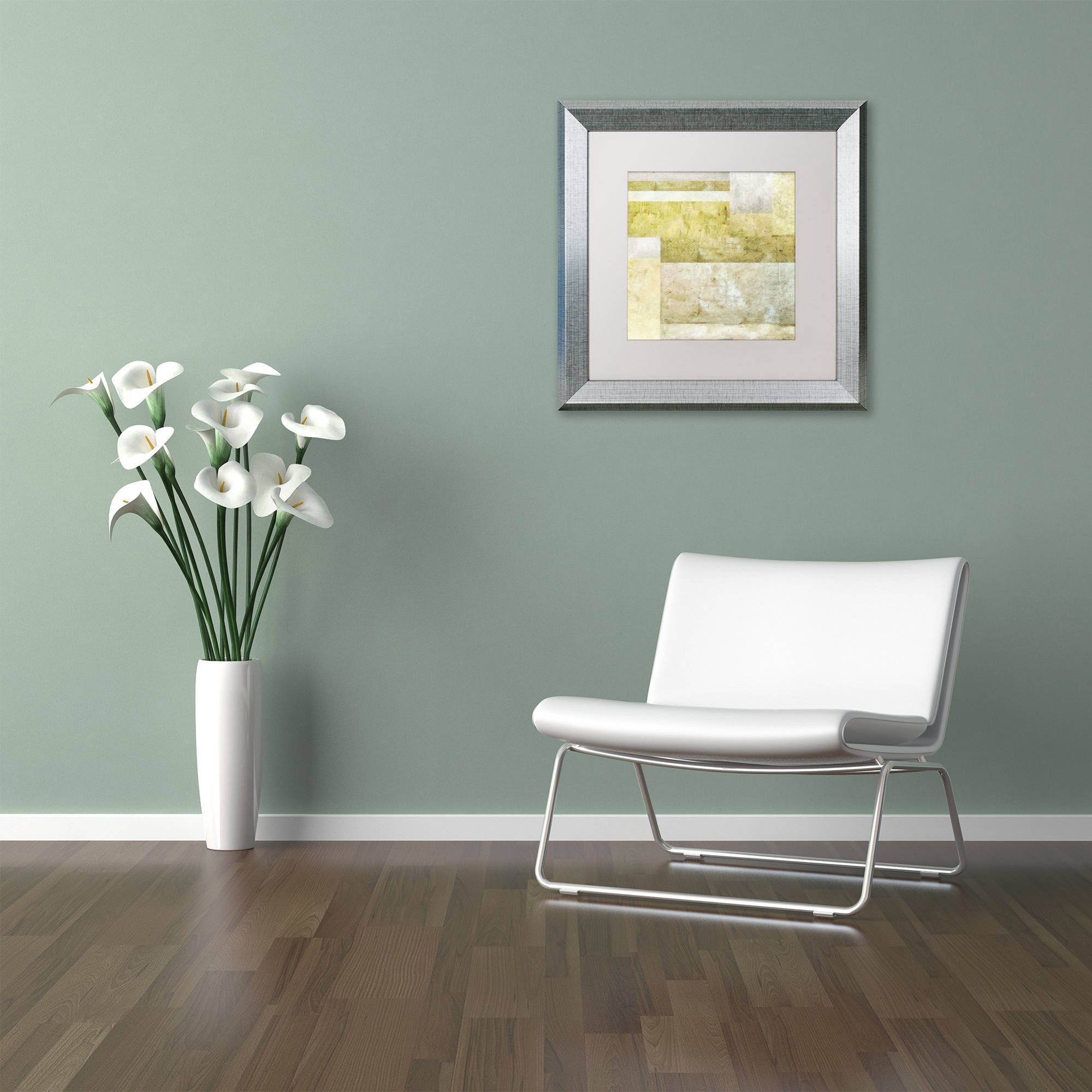 Trademark Fine Art "Neutral Study 2.0" Canvas Art by Michelle Calkins, White Matte, Silver Frame