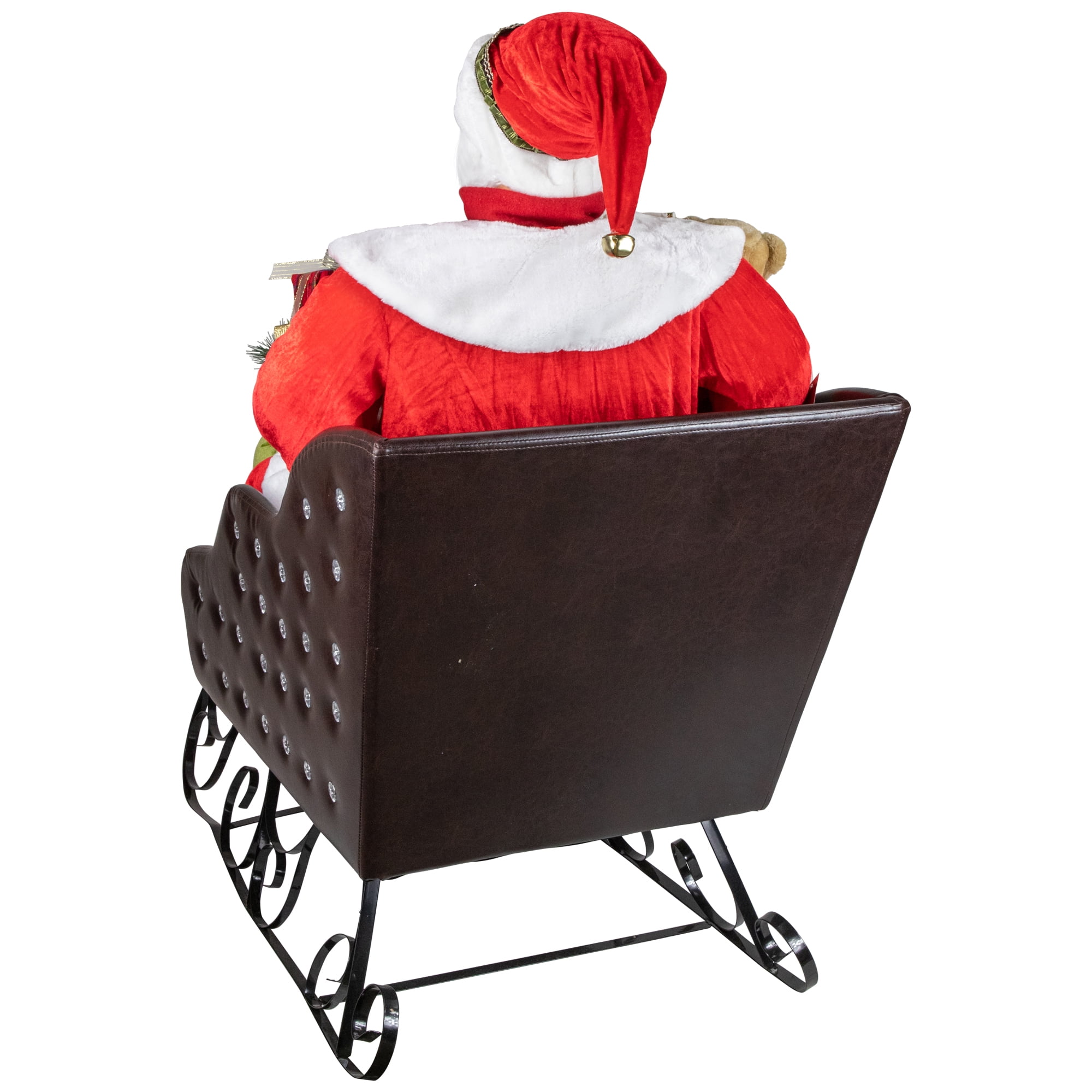 4' Deluxe Animated Musical Santa Claus in Jeweled Sleigh Christmas Decoration