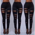 thumbnail image 3 of Woman Denim High Waist Skinny Jeans Distressed Jeggings Trousers Stretch Ripped Hole denim pants, 3 of 5