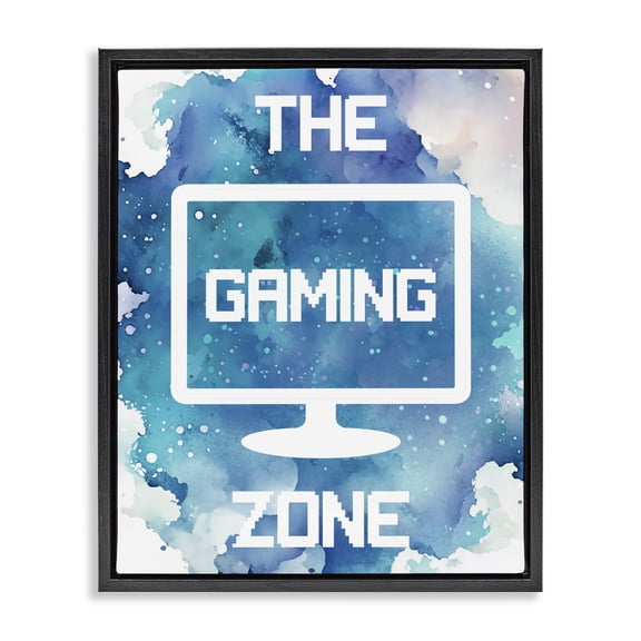 Gaming Zone Moniter Black Framed Floater Canvas Wall Art, design by Marcus Prime