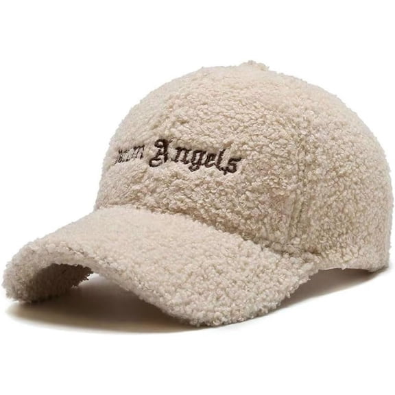 Women Wool Baseball Caps Winter Warm Plush Fleece Hip Hop Cap Solid Color Adjustable Outdoor Embroidery Letter Hat