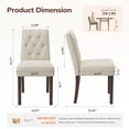 thumbnail image 2 of EOP Dining Chairs Set of 2, Modern Upholstered Fabric Dining Room Chairs, Armless Kitchen Side Chairs with Wood Legs and Padded Seat for Living Room, Bedroom, Kitchen, Beige, 2 of 9