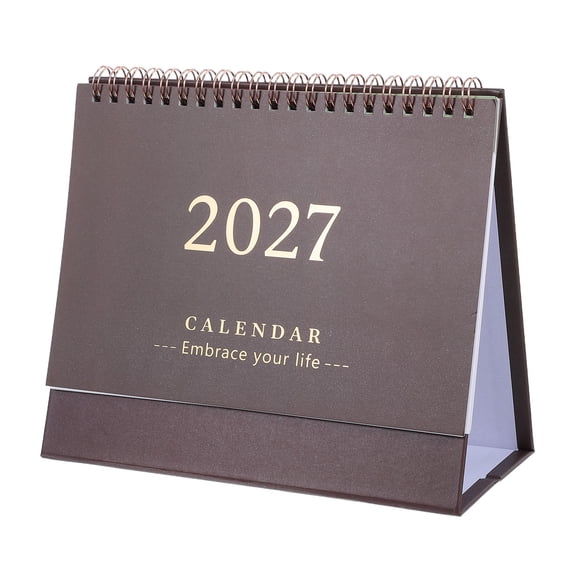 HONMEET 2026 2027 Desk Calendar Coffee Small Compact Monthly Planner for Home Office