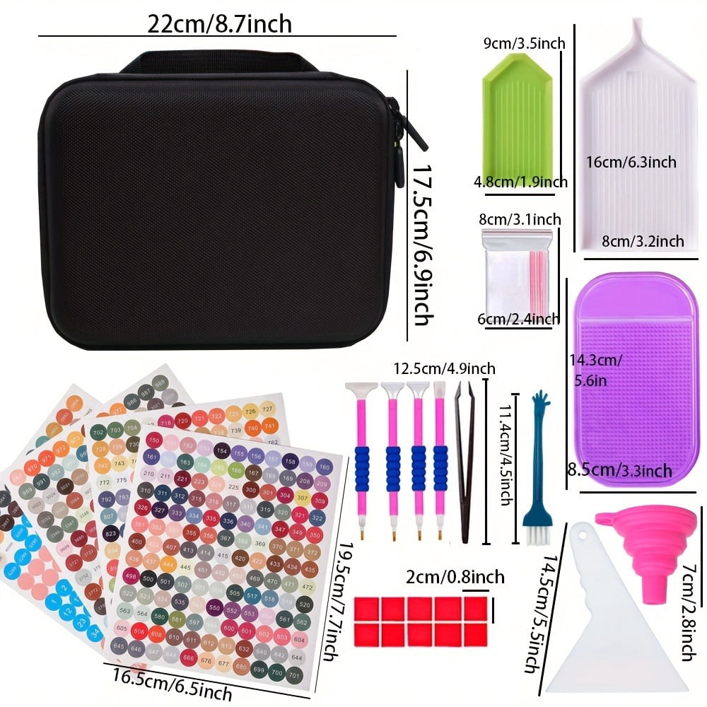 30PCS Diamond Painting Tool Set with Portable Storage Bag, DIY Craft Kit Hand Luggage Organizer for Diamond Art Accessories