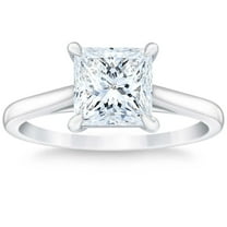 Pompeii Certified 2 1/2Ct Princess Cut Diamond Engagement Ring 14k White Gold Lab Grown