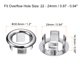 thumbnail image 2 of Uxcell 6 Pack 24mm Sink Trim Overflow Cover Ring Hole Insert in Round Caps, Silver, 2 of 5
