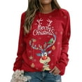 thumbnail image 3 of Chandail en Molleton de Noël pour Femmes, Cardigan à Manches Longues, Col Rond, Pull Chaud, Imprimé, Mode, Mi-Long, 3 of 6