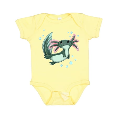 

Inktastic Cute Axolotl swimming with bubbles Boys or Girls Baby Bodysuit
