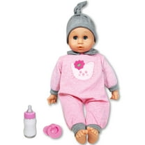 Lissi: 16" Blinking Eyes Baby Doll Cecilia - Pink-Pink- Kitty Outfit - Interactive, Sounds-Words-Expressions, Bottle & Pacifier Accessories, Kids 2 