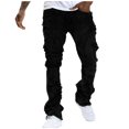 thumbnail image 2 of lkfuzj Men's Zipper Button Casual Sports Pants - Linen Polyester All Season Outdoor Trousers | Stylish Fashion Design, Comfortable Active Wear, Versatile for Sports & Outdoor Lifestyle, 2 of 9