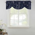 thumbnail image 2 of Tie Up Valances for Windows, Navy Blue Adjustable Valance Curtains Window Treatment for Living Room/Bedroom Windows, Spring Flora Rod Pocket Kitchen Curtains & Drapes 54x18 Inch, 2 of 9