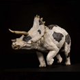 thumbnail image 1 of Nanmu Dinosaurs Triceratops Figure - Unique White/Black Color Animal Model with Distinctive Horn Damage, 1 of 4