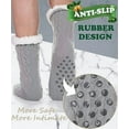 thumbnail image 3 of Janrevotw Mens Slipper Fuzzy Socks Winter Cozy Fluffy Cabin Warm Fleece Soft Comfy Thick Non Slip Home Socks, 3 of 5