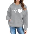 thumbnail image 3 of Mercatoo Girls' Hooded Sweatshirts 𝗪affle Loose 𝗛oodie with Print Long Sleeve Soft Pullover with Pocket for Kids Girls, 3 of 8