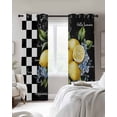 thumbnail image 2 of Blackout Curtains for Bedroom, Lemon Room Darkening Window Drapes for Living Room, Spring Summer Black White Checkered Plaid Thermal Insulated Grommet Curtains, 52x72 inch, 2 Panels, 2 of 9