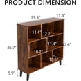 thumbnail image 2 of Wooden Cube Book Shelf with Legs,3 Tier Bookshelf, Open Bookcase Cube Shelf Storage Organizer for Bedroom, Living Room, Office, Study Room, Natural Oak (Rustic Brown, 8-Cube), 2 of 13