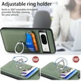 thumbnail image 5 of Phone Case for Google Pixel 8 5G Wallet Cover with Tempered Glass Screen Protector and Slim Ring Stand Credit Card Holder Magnetic Leather Cell Accessories Pixel8 Pixle Eight Women Men Green, 5 of 14