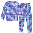 thumbnail image 2 of Heart Shaped Grid Pattern Cotton Pajamas 2 Piece Set Sleepwear Soft and Comfortable Homewear Nightwear, 2 of 7