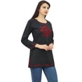 thumbnail image 6 of Phagun Women's Full Sleeve Black Embroidered Cotton Tunic Shirts Ethnic Top-20, 6 of 10