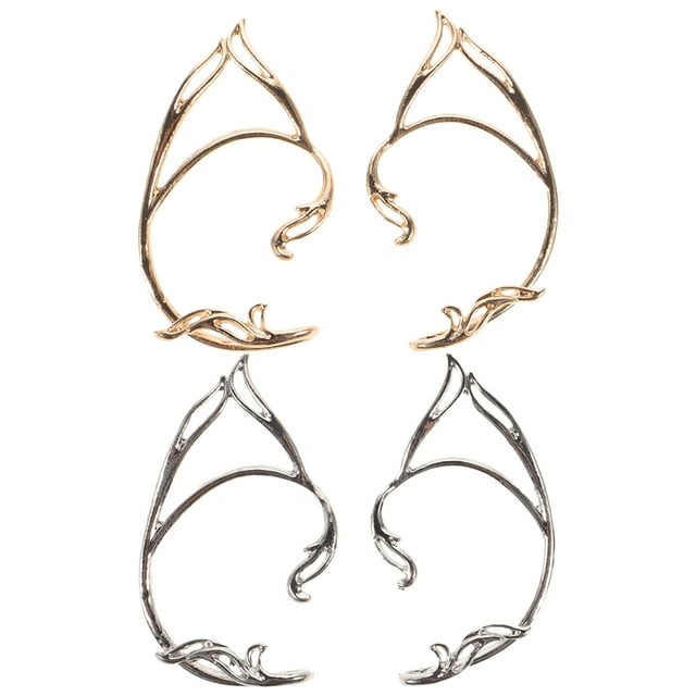 2 pares de pendientes de presión minimalistas para la oreja, sin necesidad de perforación, para mujer