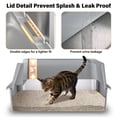 thumbnail image 4 of Kovryx Cat Litter Box Stainless Steel Metal Litter Box with Lid, 23" x 14.6" x 9.8", XL with Scoop & Mat, 4 of 7