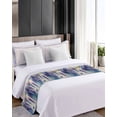 thumbnail image 4 of Xipuska Flower Butterfly Bed Runners for King Size Bed, Decorative Bed Throws for Foot of Bed, Blue Purple Spring Oil Painting Floral Bed Runner Sofa Throw Bedding Scarf Slipcover for Bedroom, 4 of 6