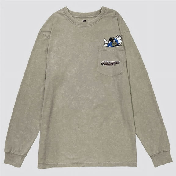 Men's Warner Bros. Powerpuff Girls Long Sleeve Graphic T-Shirt - Light Gray Wash, Medium