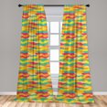 thumbnail image 5 of Ambesonne Geometric Curtains, Funky Tiles, Pair of 28"x95", Jade Green Marigold, 5 of 5
