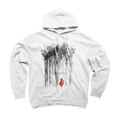 Into the Woods White Graphic Pullover Hoodie - Design By Humans M