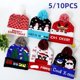 thumbnail image 2 of Gorro de punto con patrón de dibujos animados para niños, gorro navideño con suéter LED, Papá Noel, alce, regalo de Navidad para niños, suministros de Año Nuevo, 2024, 2 of 4