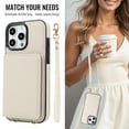 thumbnail image 4 of Crossbody Strap Wallet Case for iPhone 14 Pro Max with Card Holder, Luxury PU Leather RFID Blocking Protective Case with Magnetic Back Flip Kickstand Detachable Wrist Lanyard,White, 4 of 8