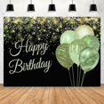 thumbnail image 1 of Fondo verde de feliz cumpleaños de 7x5 pies, brillo dorado brillante, puntos brillantes, dulce 16th Girls, fondo de fotografía para mujeres, decoración de fiesta para adultos JFHHH pequeña, 1 of 3