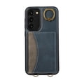 thumbnail image 6 of for Samsung Galaxy S23 Wallet Case with Card Slots, Hand Wrist Strap Rotate Ring Design, Finger Grip Ring PU Leather Magnetic Button Shockproof Purse Phone Cover for Galaxy S23, Blue, 6 of 7