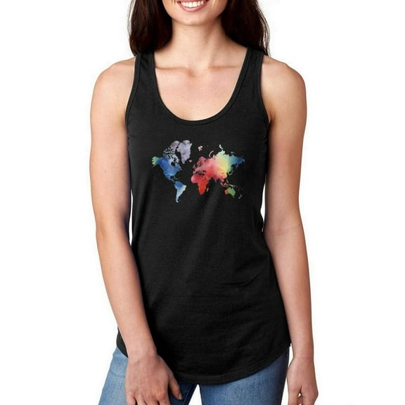 Rainbow World Racerback Tank Women -Grace Popp Designs, Female Small