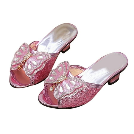 

JUMESG Toddler Girl Dress Shoes Girls High Heels Sandal for Girls Open Toe Ankle Buckle Strap Dress Shoes for Little Big Kids (Pink 35)