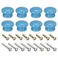 thumbnail image 1 of Tiradores redondos de madera, manijas de 33x23mm para cajones con tornillos, paquete de 8 en azul, 1 of 5