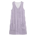 thumbnail image 3 of zbxnLI Womens Striped Dress V Neck Sleeveless Mini Dresses with Pockets Summer Vacation Casual Loose Sundress, 3 of 7