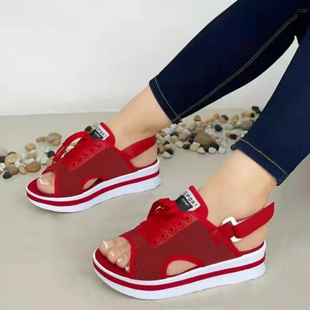 

christmas fashion thick wedges sandals casual leisure breathable shoes womens outdoor soled women s sandals