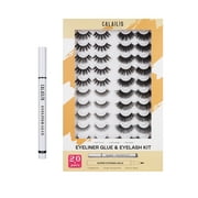 CALAILIS False Eyelashes 20 Pairs, Natural 3D Faux Lashes Fluffy Volume Lashes Reusable Easy to Apply CH05