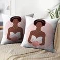 thumbnail image 3 of LALILO Throw Pillow Covers Pretty African American Bride Her Dress Cushion Cover 18" x 18", 2 Pack, 3 of 6