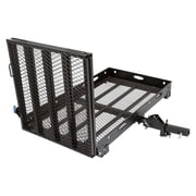 Wheelchair Scooter Carrier for Car Truck SUV, 2in Hitch, Long Ramp, 500 lb Cap, 48in x 28in Cargo Rack, Silver Spring