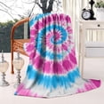 thumbnail image 2 of Pink Blue Tie Dye Spiral Blanket,Comfortable Soft Lamb Wool Throw Blanket,All Season,Warm Lightweight Blankets for Sofa Bed Couch Living Room Chair,40"x50", 2 of 4