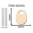 thumbnail image 2 of Unfinished Wood Padlock Shape - Craft - up to 46" DIY 10" / 1/4", 2 of 3