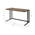 thumbnail image 3 of Equipped Rectangular Writing Table - Walnut & Black, Metal Composite Wood, No Storage, 24" Depth X 47" Width 30" Height Black With 47"w 24"d 30"h, 70lb Capacity, Open Base Style, 3 of 5