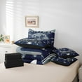 thumbnail image 6 of Manfei American Football Twin Bedding Sets 7pcs for Kids Teens, Rugby Helmet Bedding Comforter Set, Navy Gray Graffiti Splash Sheet Sets, Super Cozy Room Decor, 6 of 8
